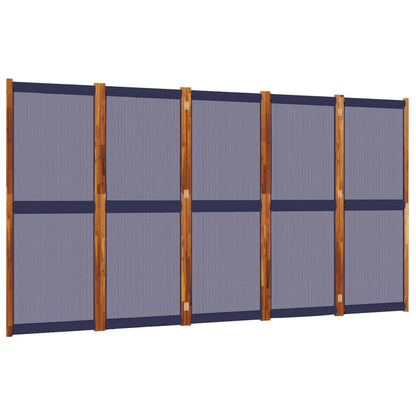 Kamerscherm Met 5 Panelen Donkerblauw 350 x 180 cm