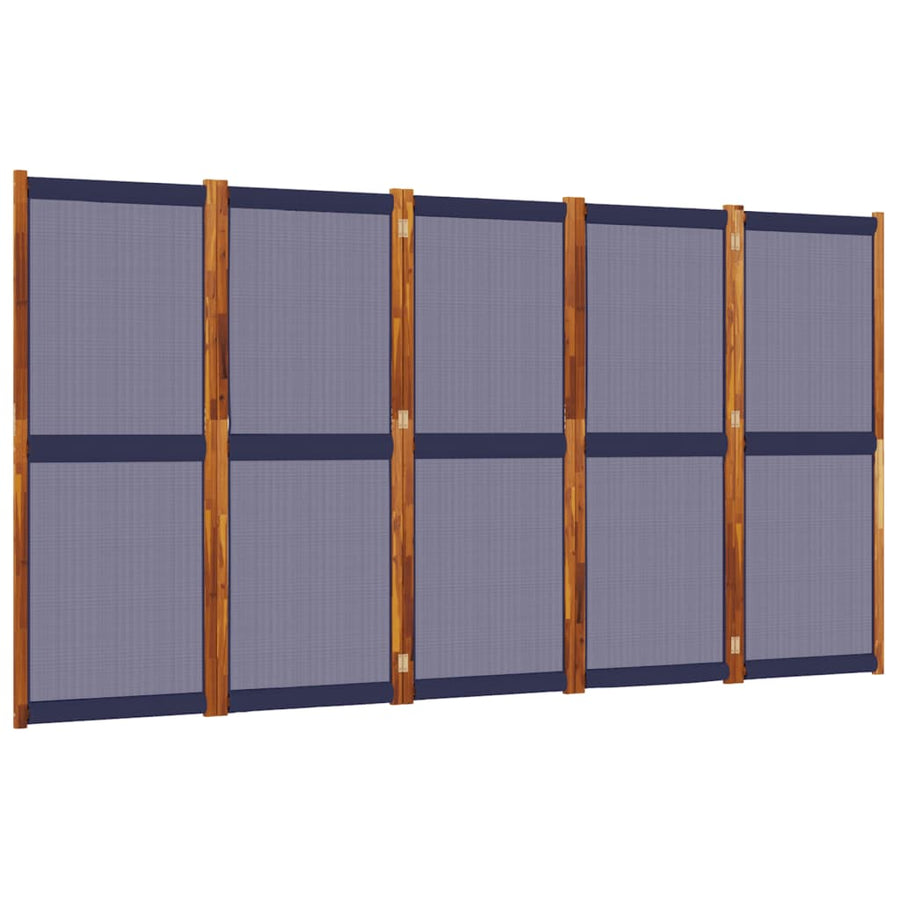 Kamerscherm Met 5 Panelen Donkerblauw 350 x 180 cm