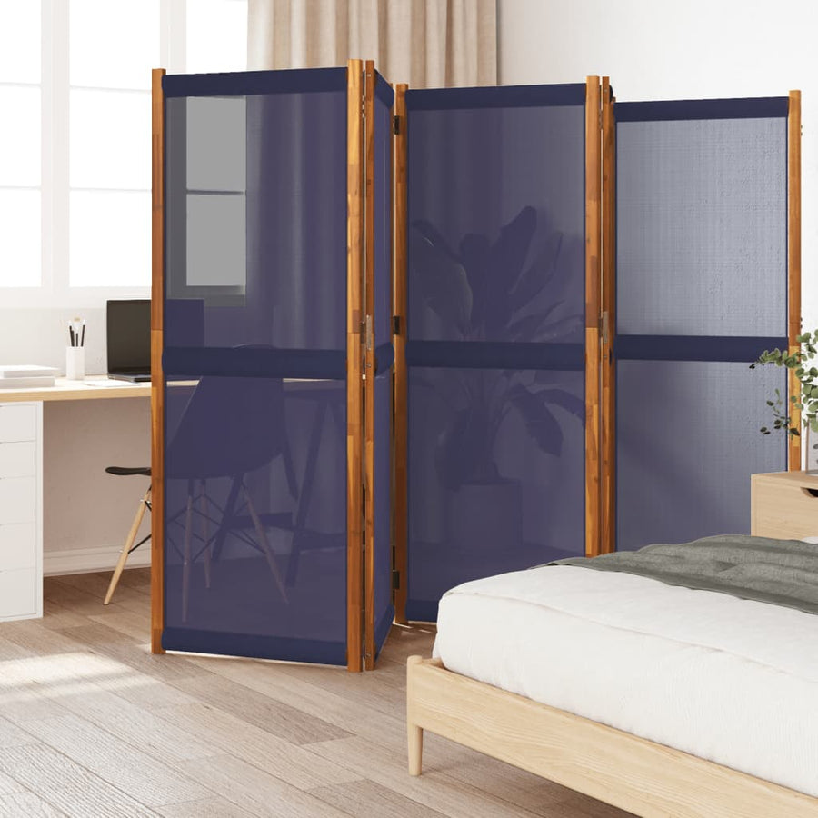 Kamerscherm Met 5 Panelen Donkerblauw 350 x 180 cm