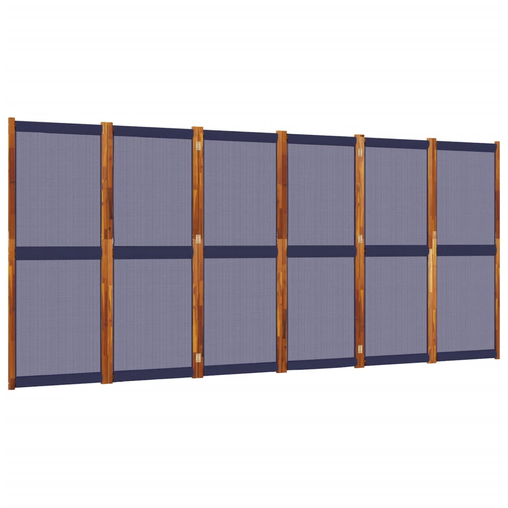 Kamerscherm met 6 panelen 420 x 180 cm Donkerblauw