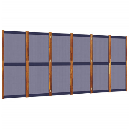 Kamerscherm met 6 panelen 420 x 180 cm Donkerblauw
