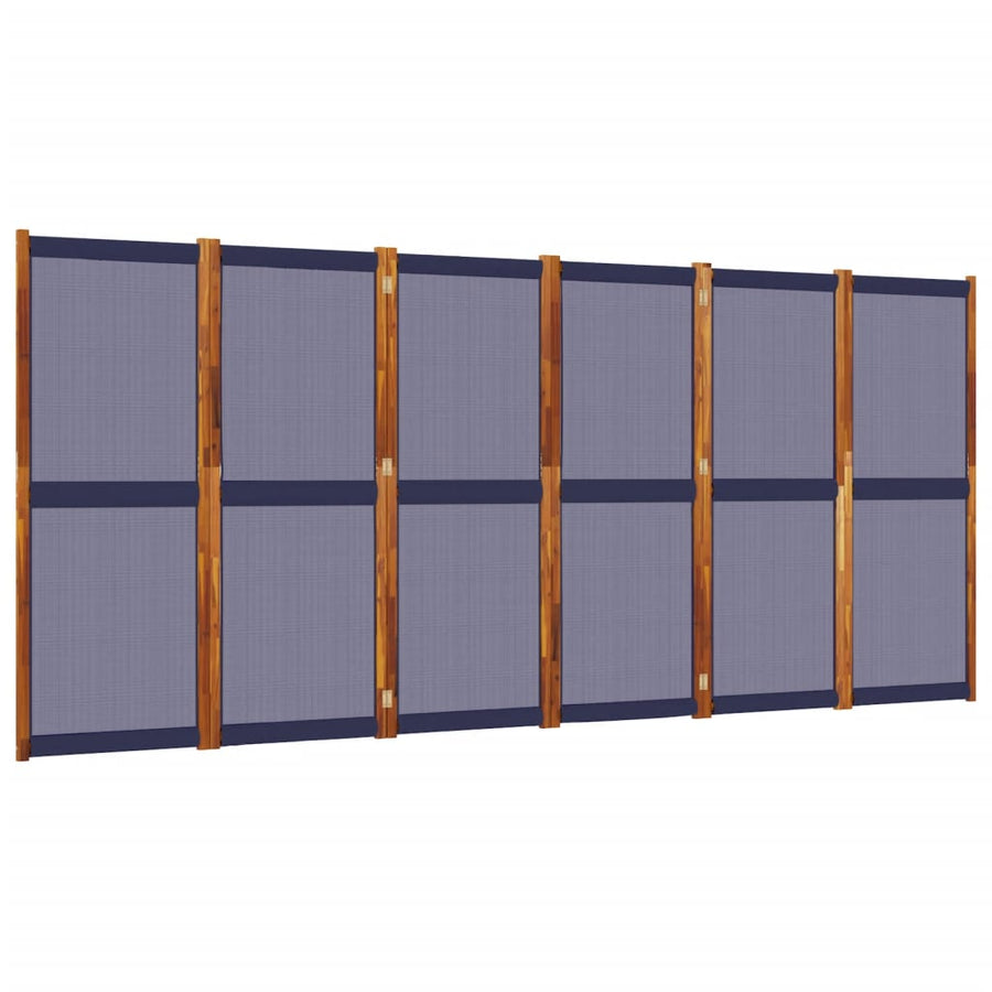 Kamerscherm met 6 panelen 420 x 180 cm Donkerblauw
