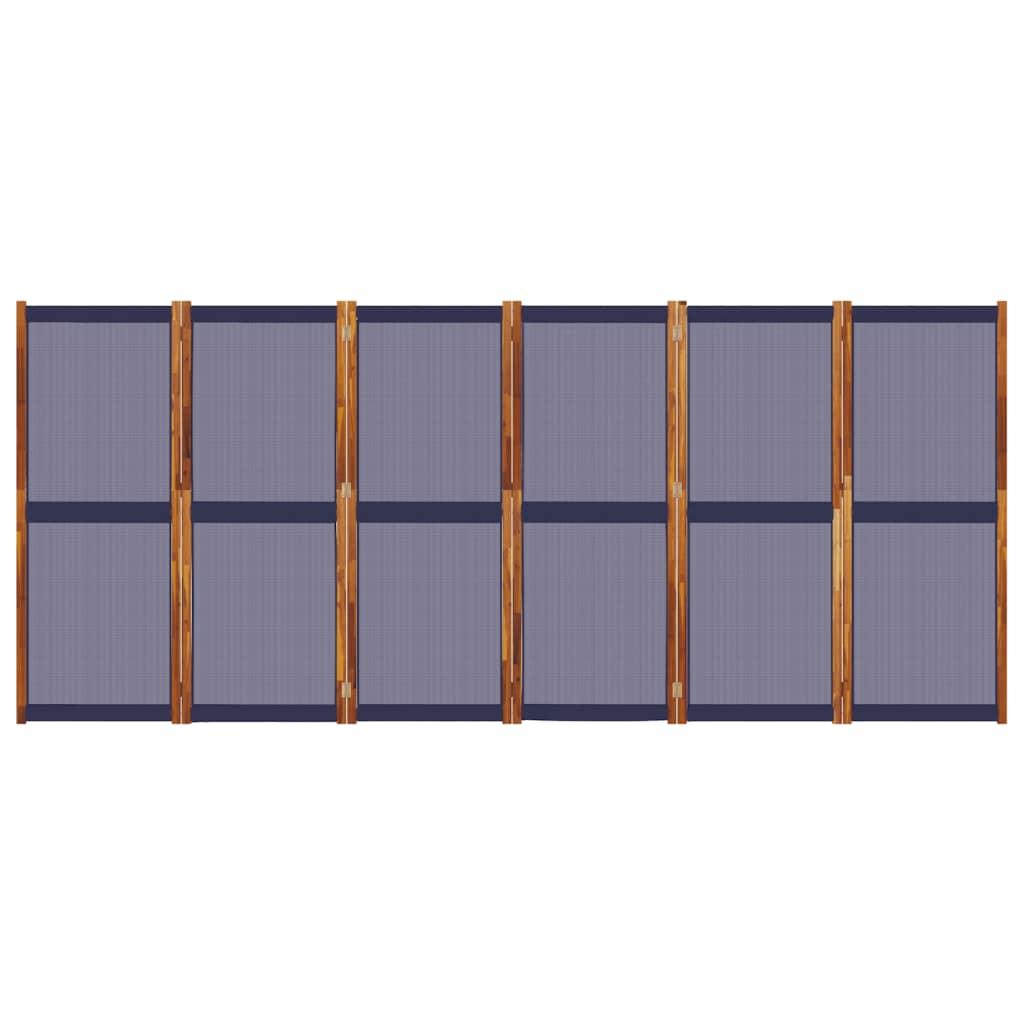 Kamerscherm met 6 panelen 420 x 180 cm Donkerblauw
