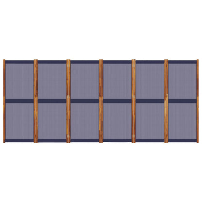 Kamerscherm met 6 panelen 420 x 180 cm Donkerblauw
