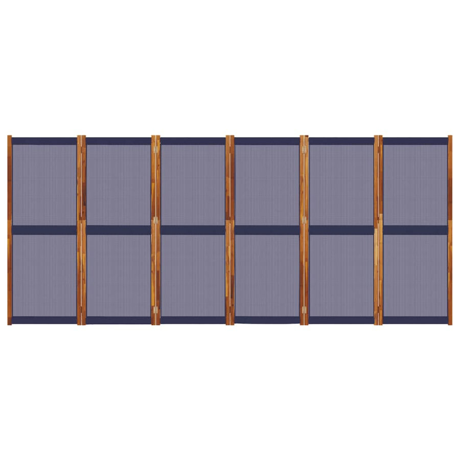 Kamerscherm met 6 panelen 420 x 180 cm Donkerblauw