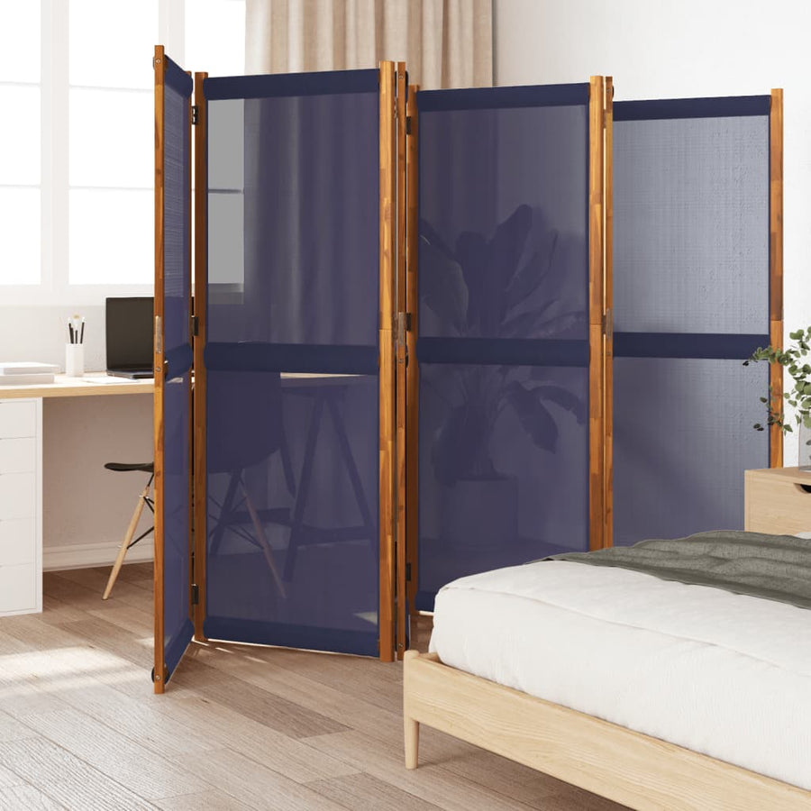 Kamerscherm met 6 panelen 420 x 180 cm Donkerblauw