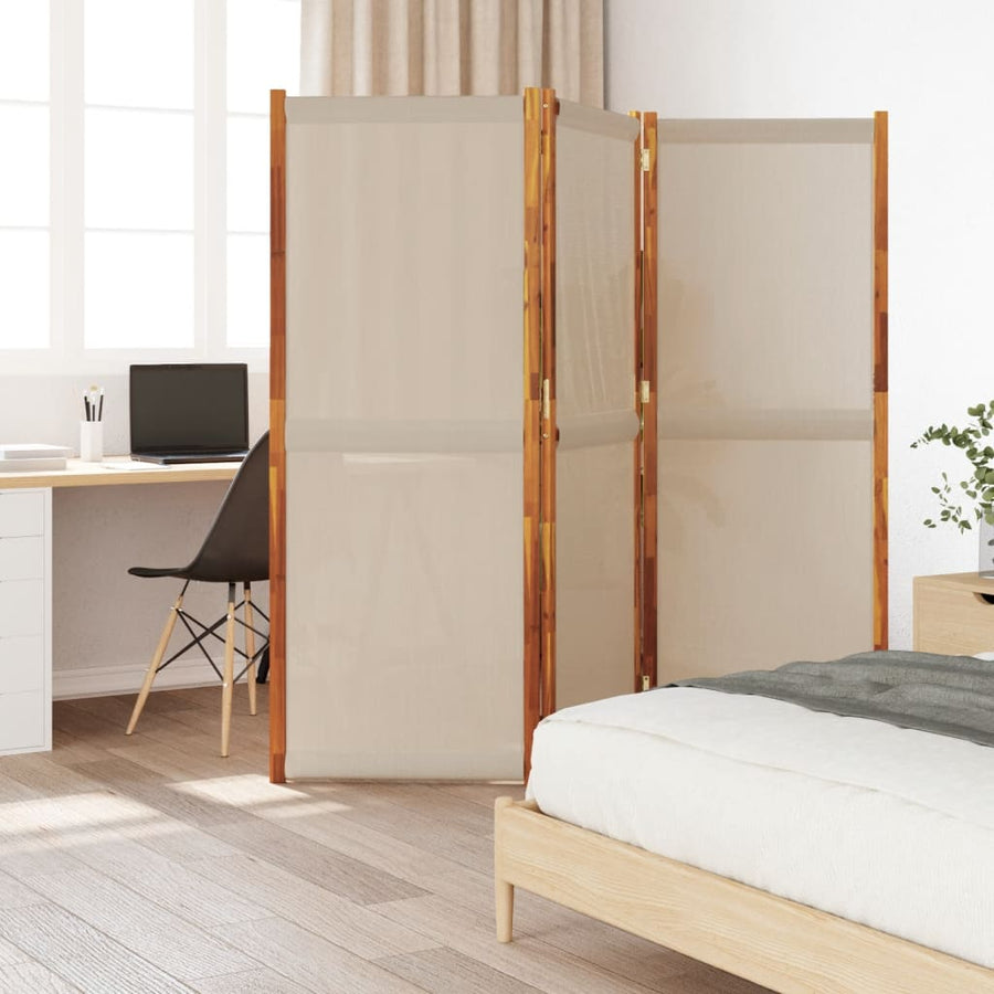 Kamerscherm met 3 panelen 210x180 cm taupe 210 x 180 cm Taupe