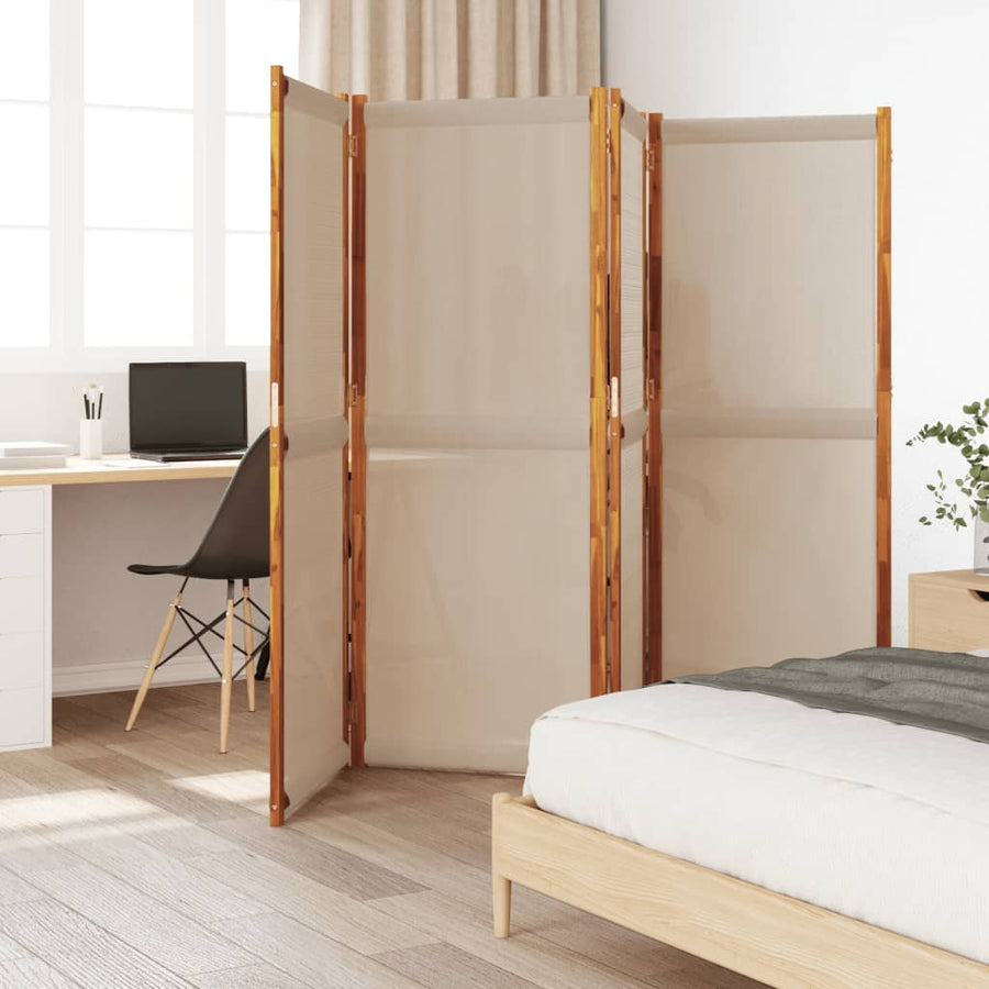 Kamerscherm met 4 panelen 280 x 180 cm Taupe