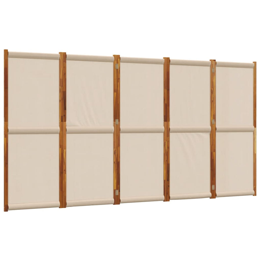 Kamerscherm met 5 panelen 350 x 180 cm Taupe