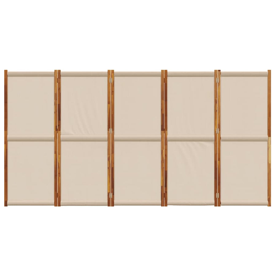 Kamerscherm met 5 panelen 350 x 180 cm Taupe