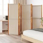 Kamerscherm 350x180 cm taupe massief acaciahout