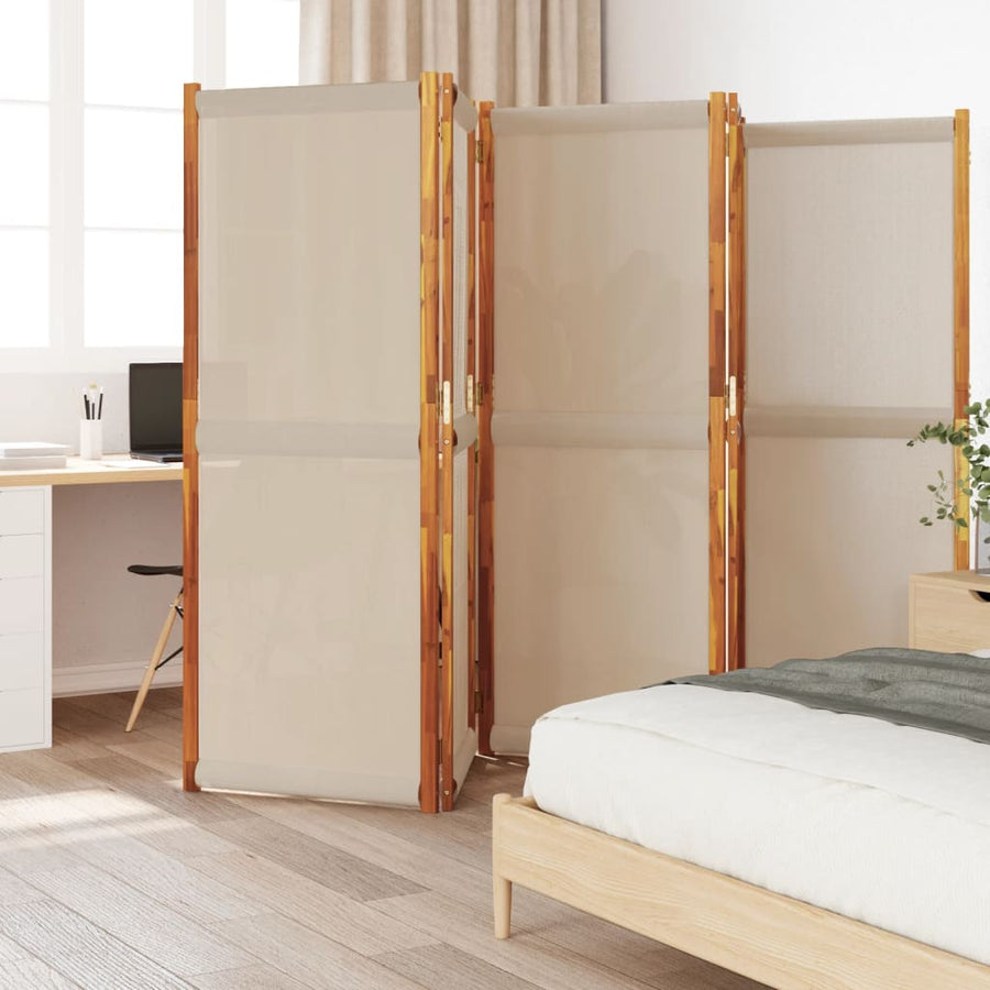 Kamerscherm met 5 panelen 350 x 180 cm Taupe