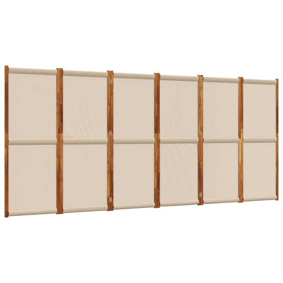Kamerscherm met 6 panelen 420 x 180 cm Taupe