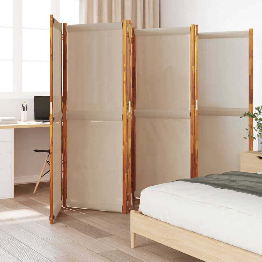 Kamerscherm met 6 panelen 420 x 180 cm Taupe