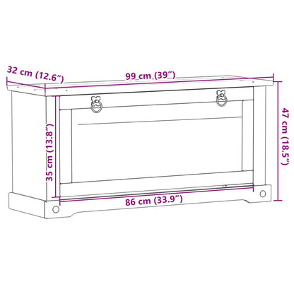 Schoenenkast Corona 99x32x47 cm massief grenenhout