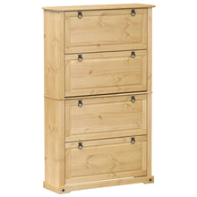 Schoenenkast Corona 99X32X163,5 Cm Massief Grenenhout Honingwas 163.5 cm