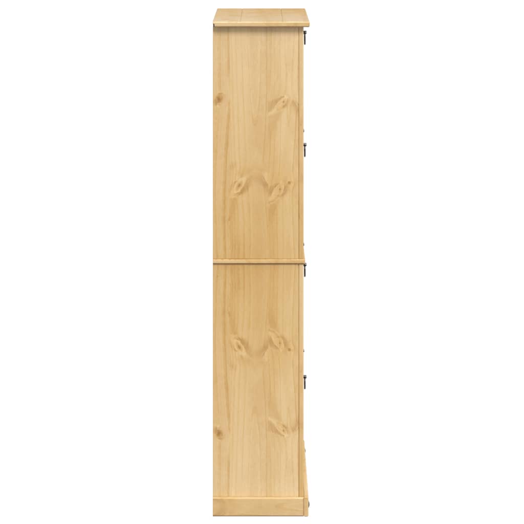 Schoenenkast Corona 99X32X163,5 Cm Massief Grenenhout Honingwas 163.5 cm