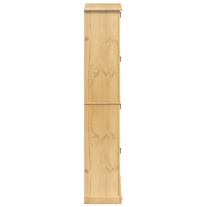 Schoenenkast Corona 99X32X163,5 Cm Massief Grenenhout Honingwas 163.5 cm