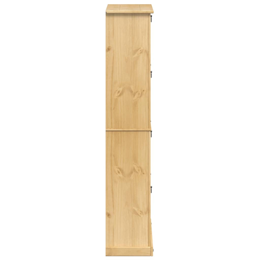 Schoenenkast Corona 99X32X163,5 Cm Massief Grenenhout Honingwas 163.5 cm