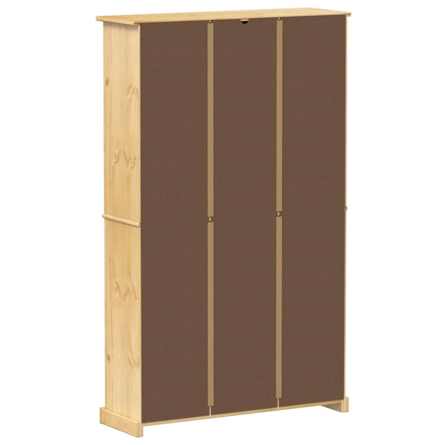 Schoenenkast Corona 99X32X163,5 Cm Massief Grenenhout Honingwas 163.5 cm