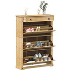 Shoe cabinet Corona 99x32x138 cm solid pine wood