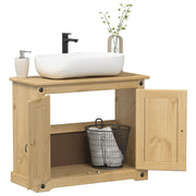 Wastafelkast badkamer 73x33x60 cm massief grenenhout