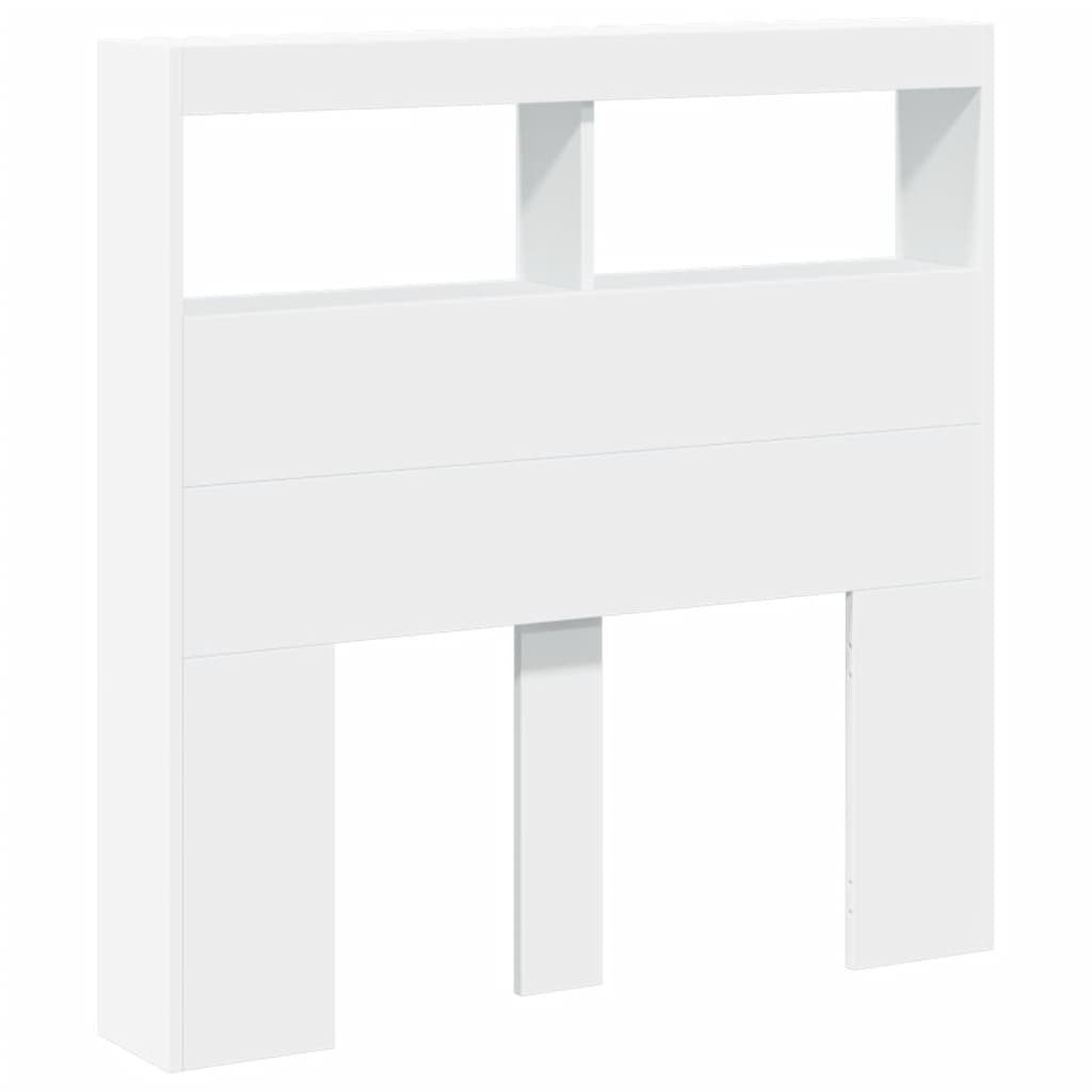Hoofdbordkast met LED-verlichting 100x17x102 cm wit