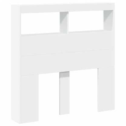 Hoofdbordkast met LED-verlichting 100x17x102 cm wit