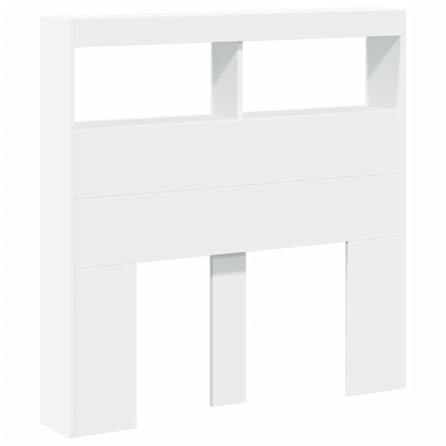 Hoofdbordkast met LED-verlichting 100x17x102 cm wit