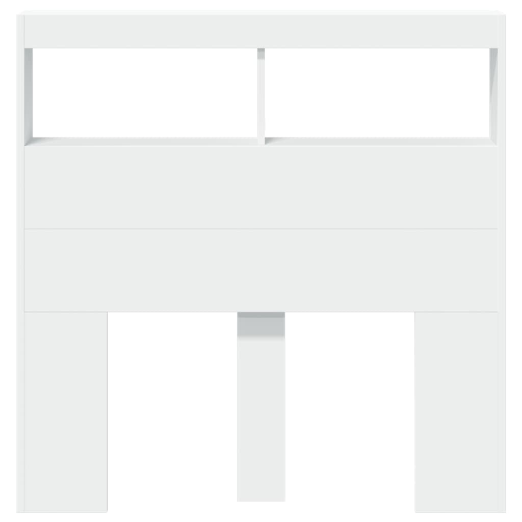 Hoofdbordkast met LED-verlichting 100x17x102 cm wit