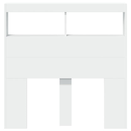 Hoofdbordkast met LED-verlichting 100x17x102 cm wit