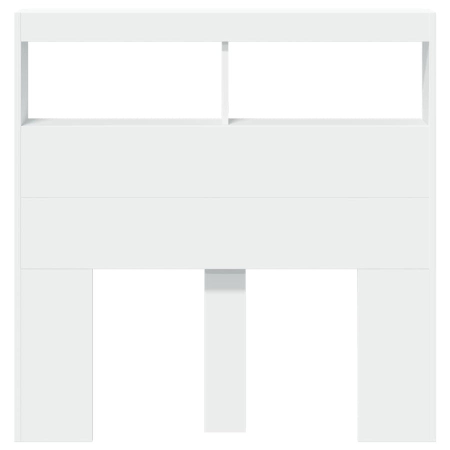 Hoofdbordkast met LED-verlichting 100x17x102 cm wit