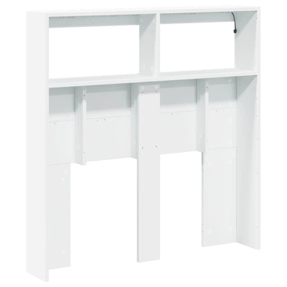 Hoofdbordkast met LED-verlichting 100x17x102 cm wit