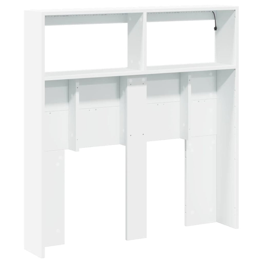 Hoofdbordkast met LED-verlichting 100x17x102 cm wit
