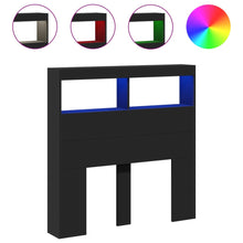 Hoofdbordkast met LED-verlichting 100x17x102 cm zwart
