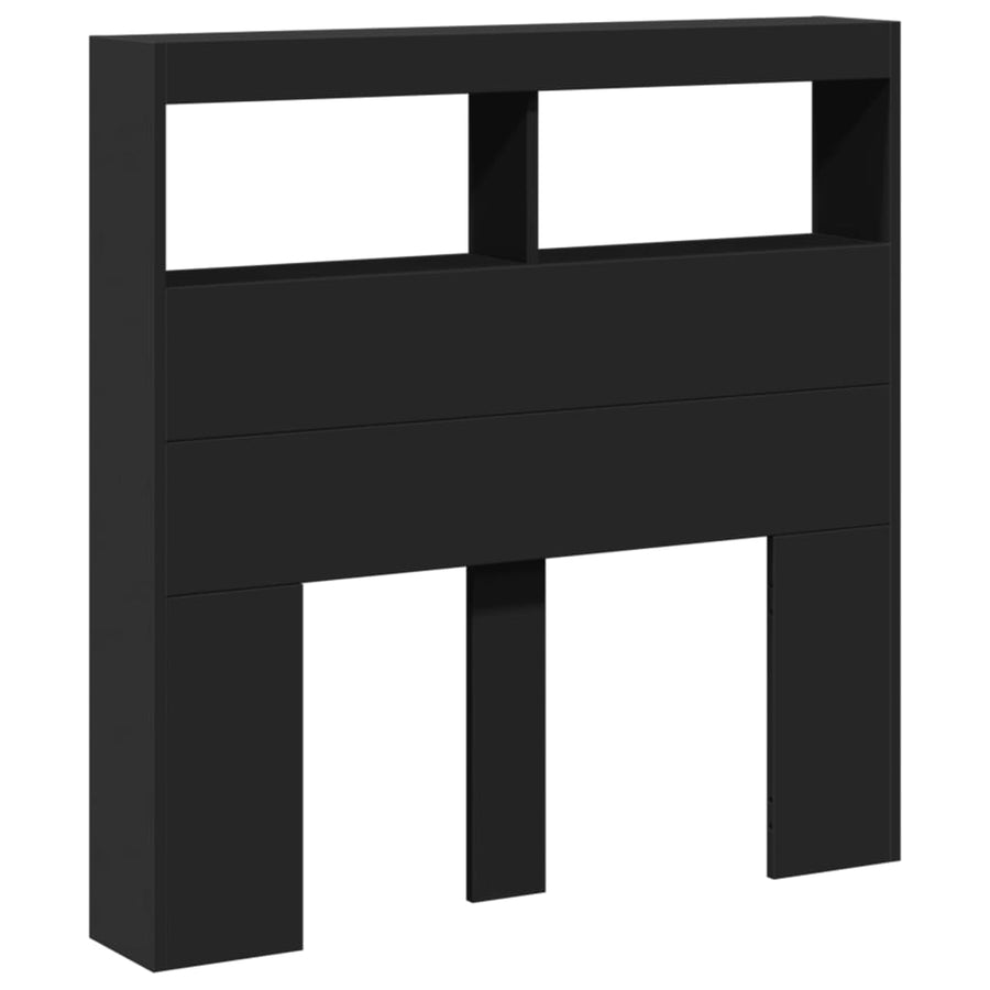 Hoofdbordkast met LED-verlichting 100x17x102 cm zwart