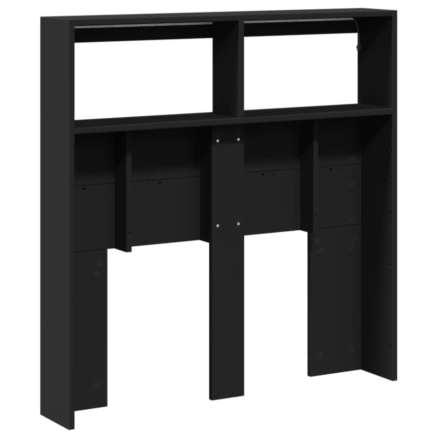 Hoofdbordkast met LED-verlichting 100x17x102 cm zwart