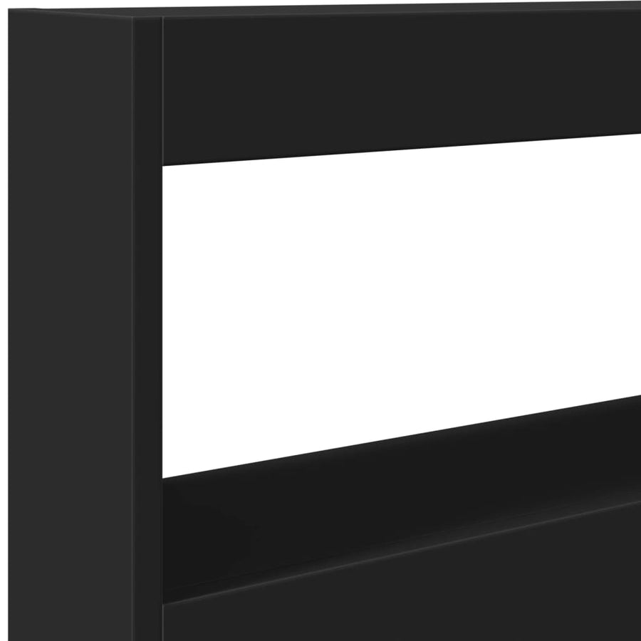 Hoofdbordkast met LED-verlichting 100x17x102 cm zwart