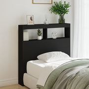 Hoofdbordkast 100x17x102 cm zwart met LED