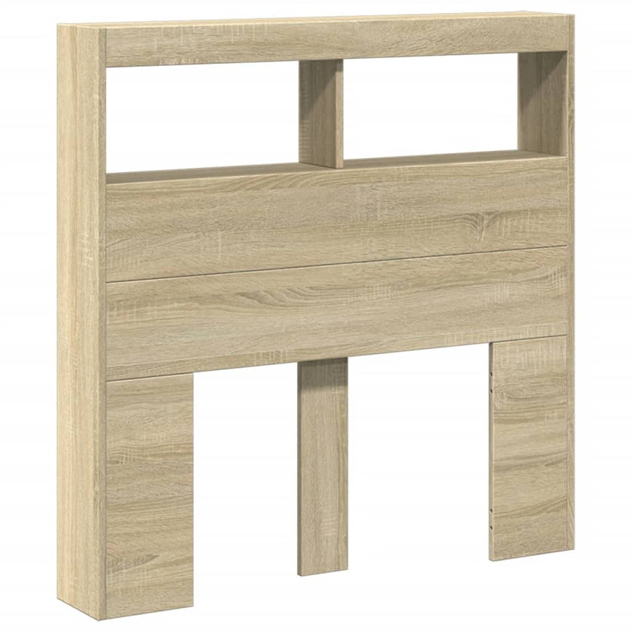 Hoofdbordkast met LED-verlichting 100x17x102 cm sonoma eiken