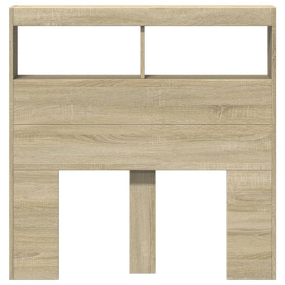 Hoofdbordkast met LED-verlichting 100x17x102 cm sonoma eiken