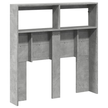 Hoofdbordkast met LED-verlichting 100x17x102 cm betongrijs
