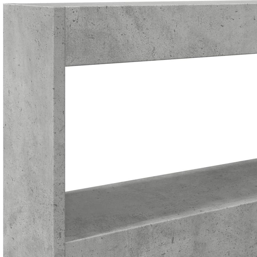 Hoofdbordkast met LED-verlichting 100x17x102 cm betongrijs