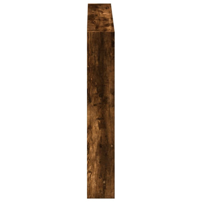 Hoofdbordkast met LED-verlichting 100x17x102 cm gerookt eiken