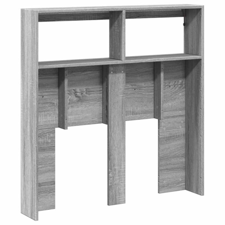 Hoofdbordkast met LED-verlichting 100x17x102 cm grijs sonoma