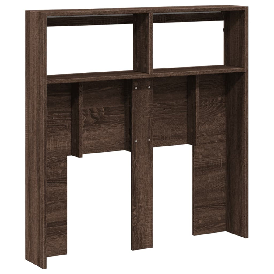 Hoofdbordkast met LED-verlichting 100x17x102 cm bruin eiken