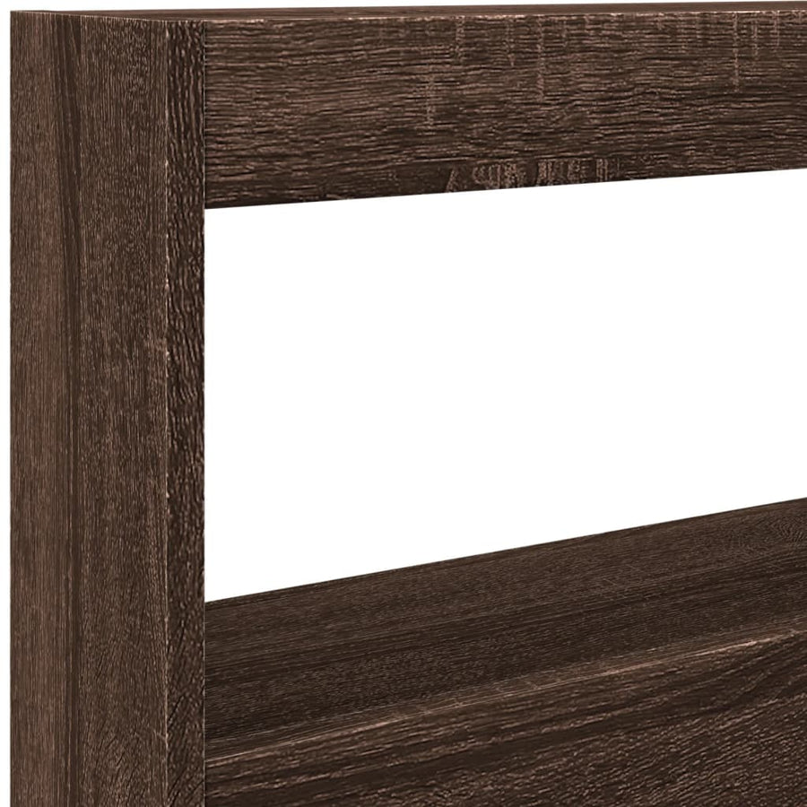 Hoofdbordkast met LED-verlichting 100x17x102 cm bruin eiken