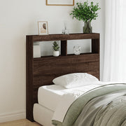 Hoofdbordkast 100x17x102 cm bruin eiken met LED