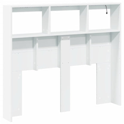 Hoofdbordkast Met Led-Verlichting 120 x 17 x 102 cm Wit