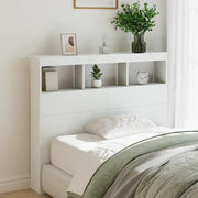 Hoofdbordkast 120x17x102 cm wit met led